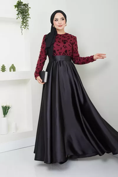 فساتين سهرة من الساتان منقوشة FLOK 