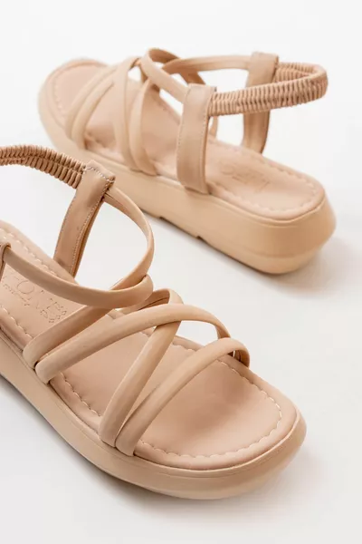 Noten elastische dames sandalen