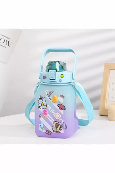 Flacon d’eau de motivation Bouteille d’eau Drinker 1.5 lt Tritan Gym BPA Free Drinker Sticker