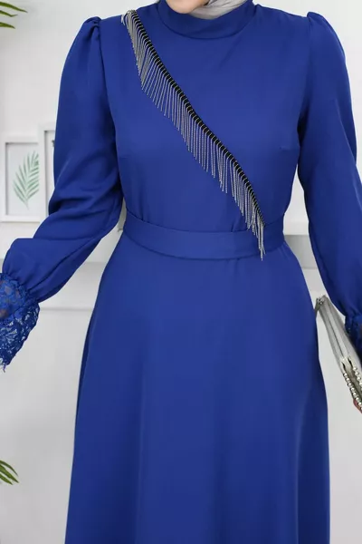 Вечерни рокли с хиджаб - индиго