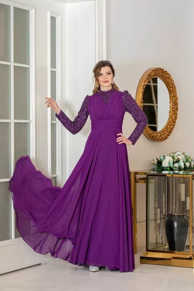 Arya Chiffon Hijab Evening Dresses 