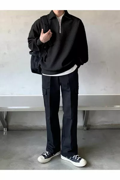 الرجال بولو الرقبة قميص من النوع الثقيل كبير الحجم نصف سستة قميص من النوع الثقيل أكثر من قميص من النوع الثقيل