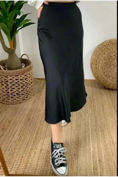 Black Satin Skirt