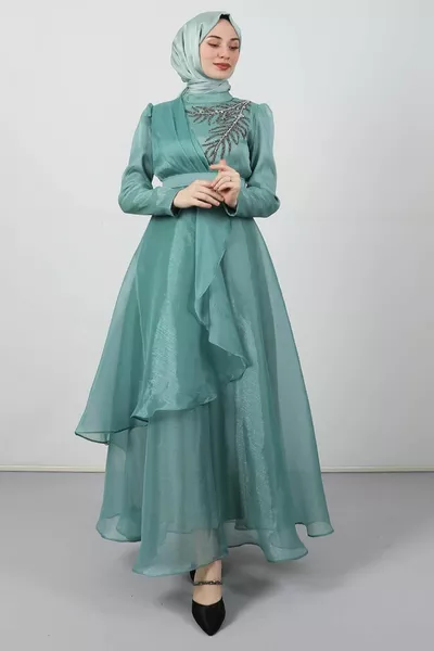 حجر الأورجانزا مساء اللباس النعناع