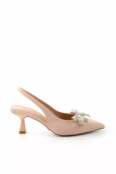 Матовые нюдовые атласные женские туфли для вечернего платья 