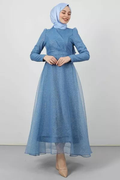 Alara Hijab Evening Dress Blue