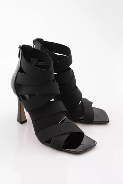  Женские вечерние туфли на спине на молнии на каблуке