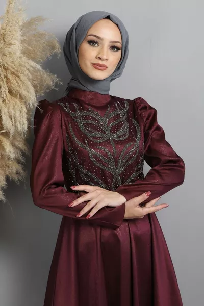 Камень Горящий Узор Вечернее Платье Слива