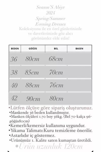 Zweireihiges Damen-Abendkleid aus Satin mit Steingürtel und Gürtel