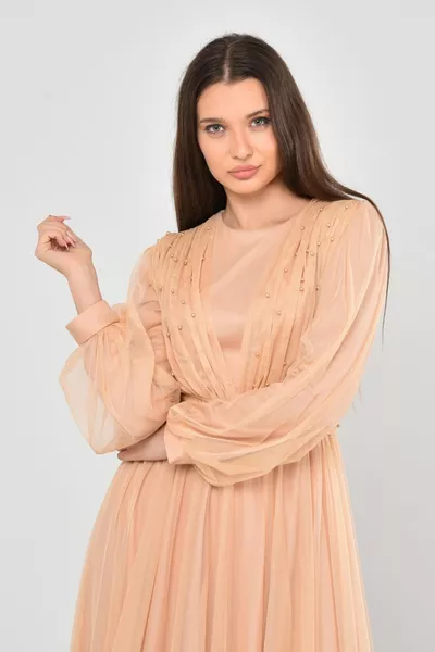 Жемчужное Бьюти-Хиджаб Вечернее Платье