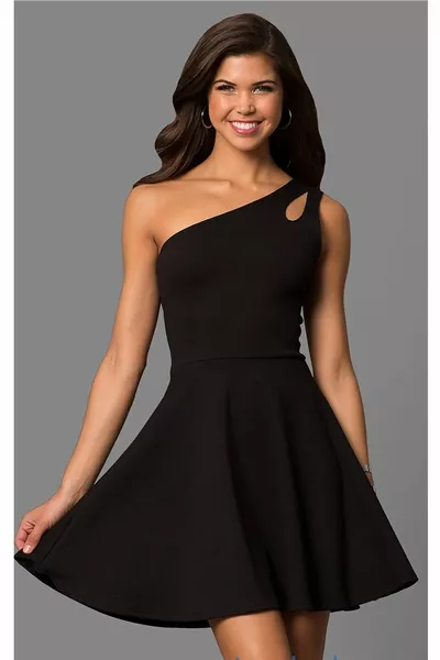 Gedetailleerde Kiloş avondjurk met één schouder