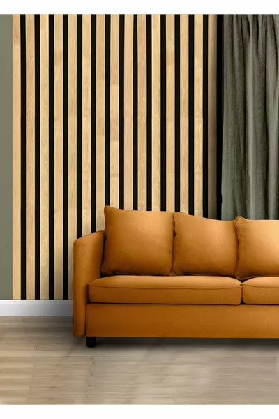 3D ефект Ламбристична панелна дървена стена с релефна тапетна декорация 5 м²