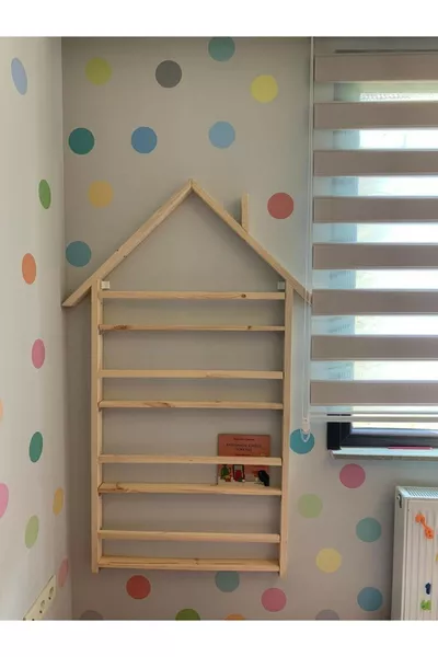 Montessori Boekenplank Kinderkamer Educatieve Boekenplank Houten Pop Kinderkamer Montessori Dakvormige Boekenplank