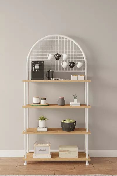 خزانة زاوية القهوة بفروع شجرة الصنوبر من تشيفير كور أتلانتيك ذات 4 رفوف | منظم مطبخ، حامل، سم