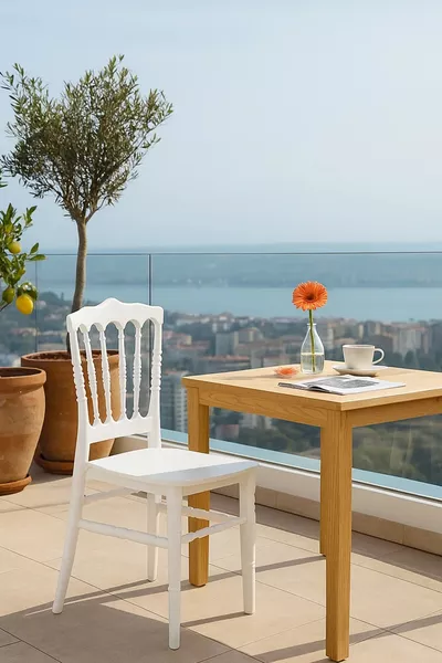 ٤ كرسي طعام مطبخ أبيض من ميراي