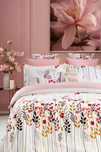 Dekbedovertrekset met Hoeslaken Tweepersoons Garden Wit