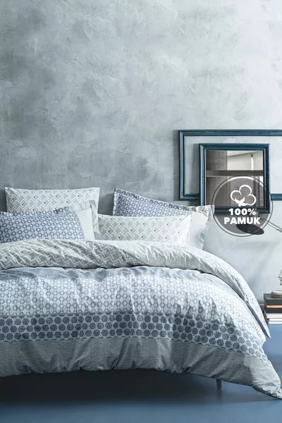 Malin Tweepersoons Ranforce Beddengoed Set - Blauw