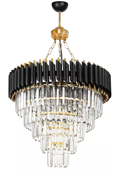 Palmira 5-Light Luxury Chandelier with Crystal Stones - (black-gold)