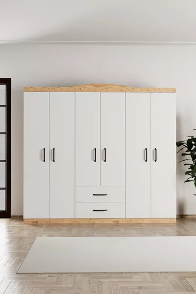 Selin Wardrobe with 6 Doors and 2 Drawers