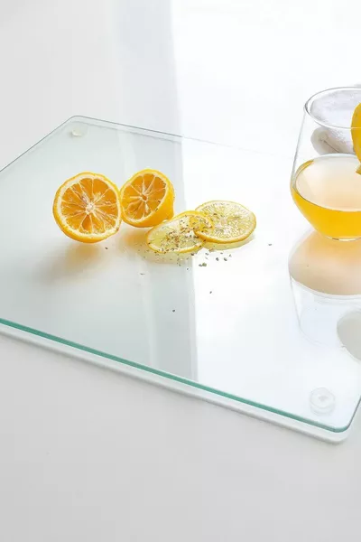 Glass Cutting Board and Serving Platter Natural Transparent X Cm