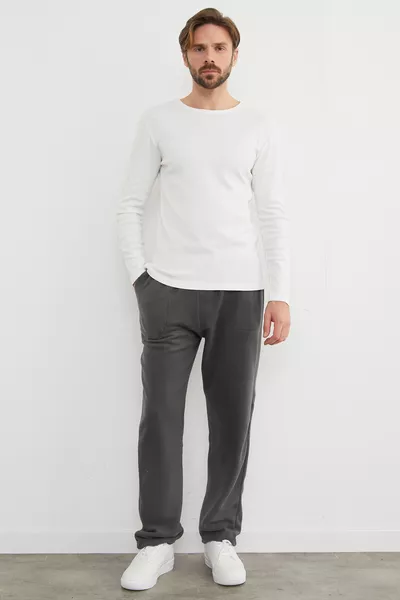 Pantaloni della tuta in pile con tasche e vita elastica