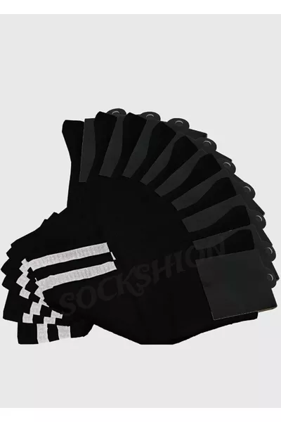 جوارب ملونة بتصميم مخطط أبيض مزدوج 8 أزواج