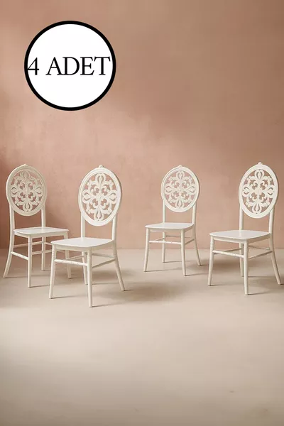 4 Sedie da Cucina e da Pranzo Venus Bianche