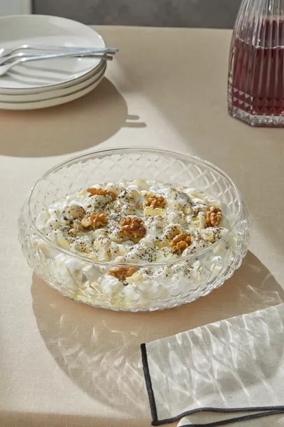 Большая стеклянная салатница Selen Concept в виде корзины, ручная работа