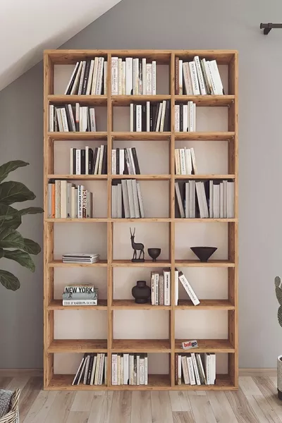 خزانة كتب متعددة الرفوف مكتبة رفوف متحركة خزانة كتب زخرفية خزانة كتب واسعة من الصنوبر