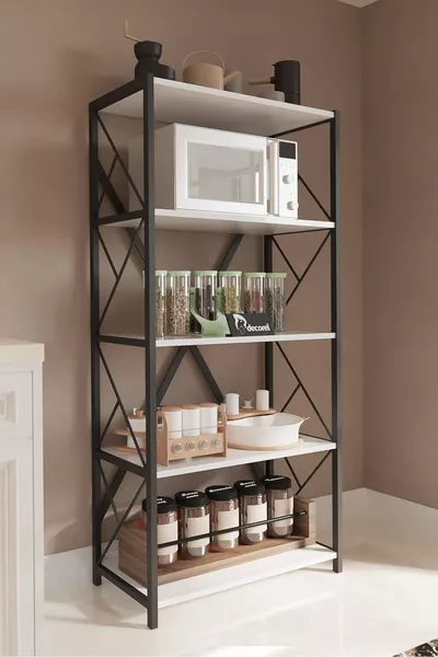 Oven Metal Kitchen Shelf Material Cabinet 5-Tier Microwave Oven Rack Multi-Purpose Cabinet Shelf cm