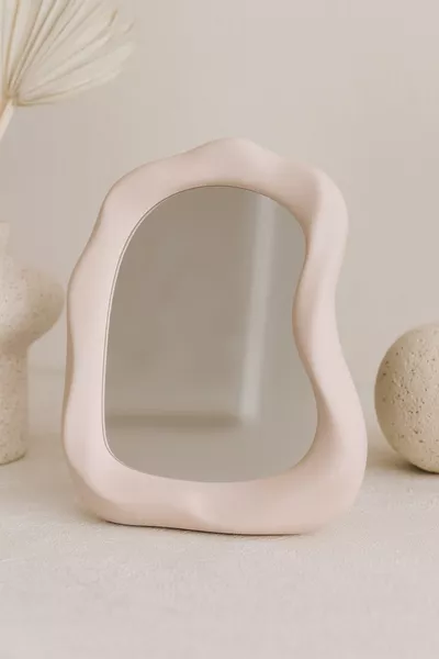 Bohem Cloud Pink and White Style Decorative Desktop Mirror - Cloud Shaped Makeup and Decor Mirror
