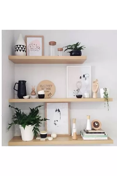 Massief Decoratief Ontwerp 3-delige Zwevende Plank Boekenkast Verborgen Verbonden Plank Accessoire Plank prx