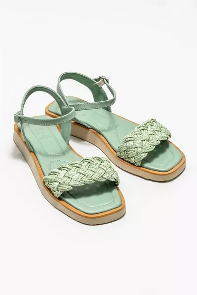 Sandali bassi da donna verde menta