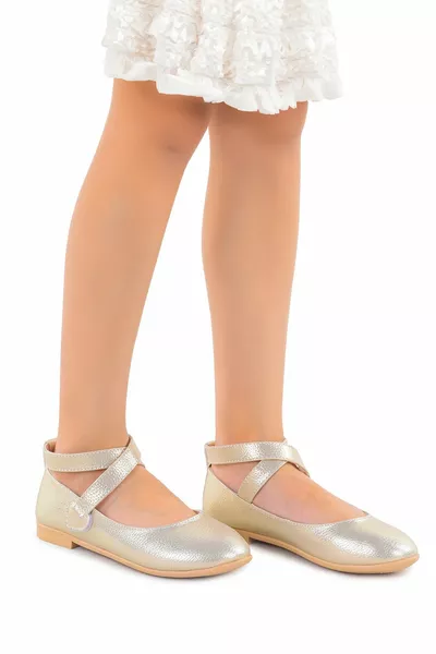 Karamazı الاطفال Vakko الفيلكرو الفتيات الباليه الشقق أحذية القوس 