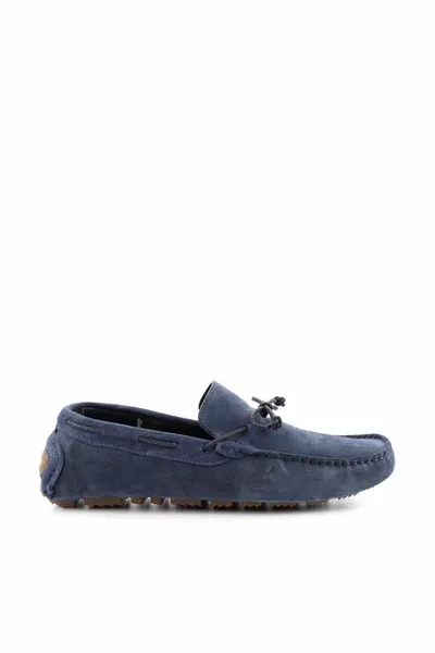 Blaue Wildleder Echtleder Herren Loafer Schuhe 