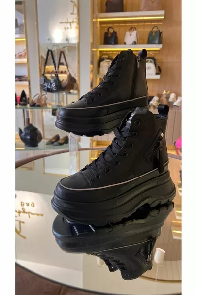 جلد نسائي مستورد أحذية عالية النعل الدانتيل المتابعة