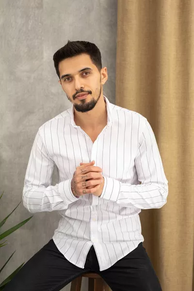 Oxford Gestreiftes Slim Fit Hemd