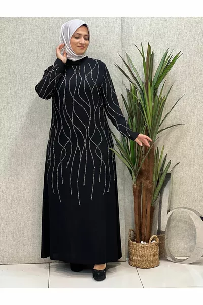 Luxury Stone Crepe Evening Dress