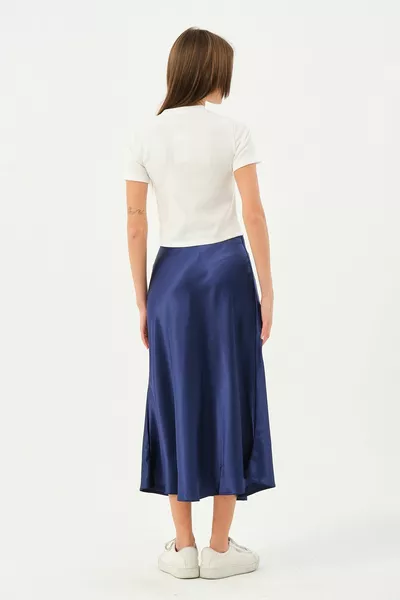 Women's Midi Length Satin Skirt