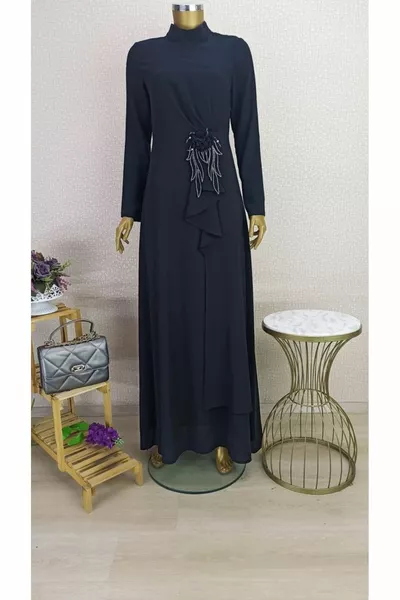  Rose et Pierre Robe de soirée à col juge détaillé Qks Robe de soirée ##