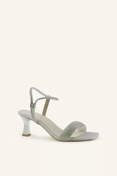 صندل مارجو بكعب صغير فضي