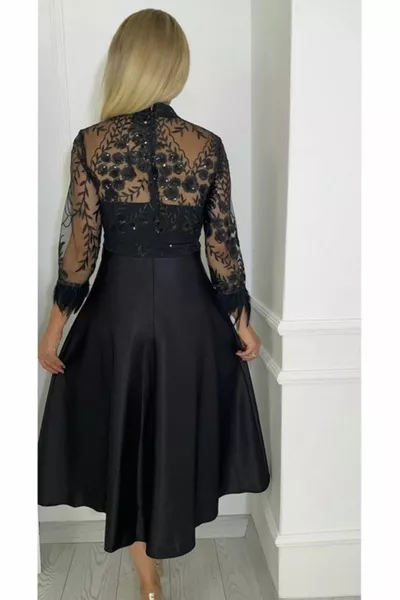 Abito da sera midi con paillettes ricamati