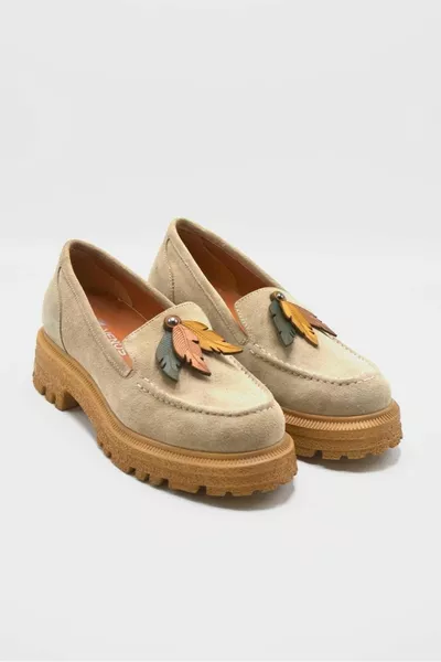 VENUS  HEELS THICK SOLE LOAFER LEATHER WOMEN'S SHOES