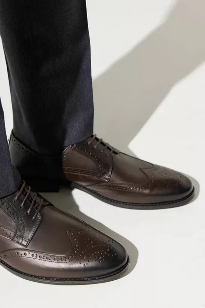 Chaussures classiques pour hommes brun % cuir véritable