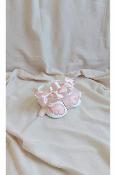حديثي الولادة الوردي الملاك المجنح طفلة Mevlüt أحذية / الجوارب - هدية استحمام الطفل