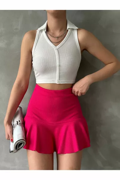 Corduroy Flounced Shorts Skirt