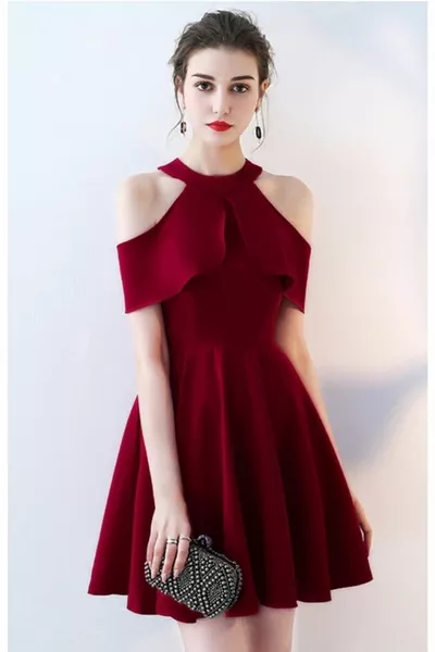 الكتف منخفضة قطع واسعة مصغرة التخرج حفلة موسيقية فستان الزفاف