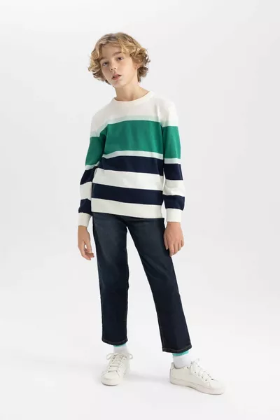 Girocollo Maglieria A Righe Maglia Da Ragazzo CW