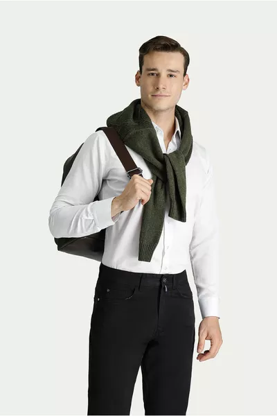 Вталена кройка с дълъг ръкав Slim Fit Приталена прилепнала класическа памучна риза с шарки