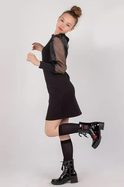 الأورجانزا البطيخ الأكمام فساتين السهرة الفتيات الصغيرات - فساتين السهرة للأطفال - فساتين سهرة الأطفال بأكمام طويلة